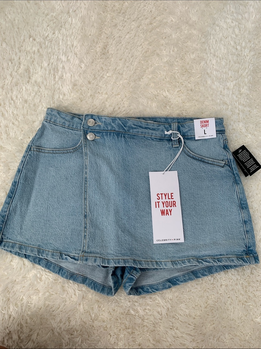 Celebrity Pink Light Blue Denim Skort